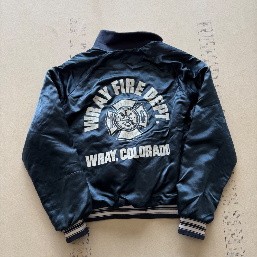 70's/80's True Vintage Wray‎ Fire Dept Colorado Satin Bomber Jacket